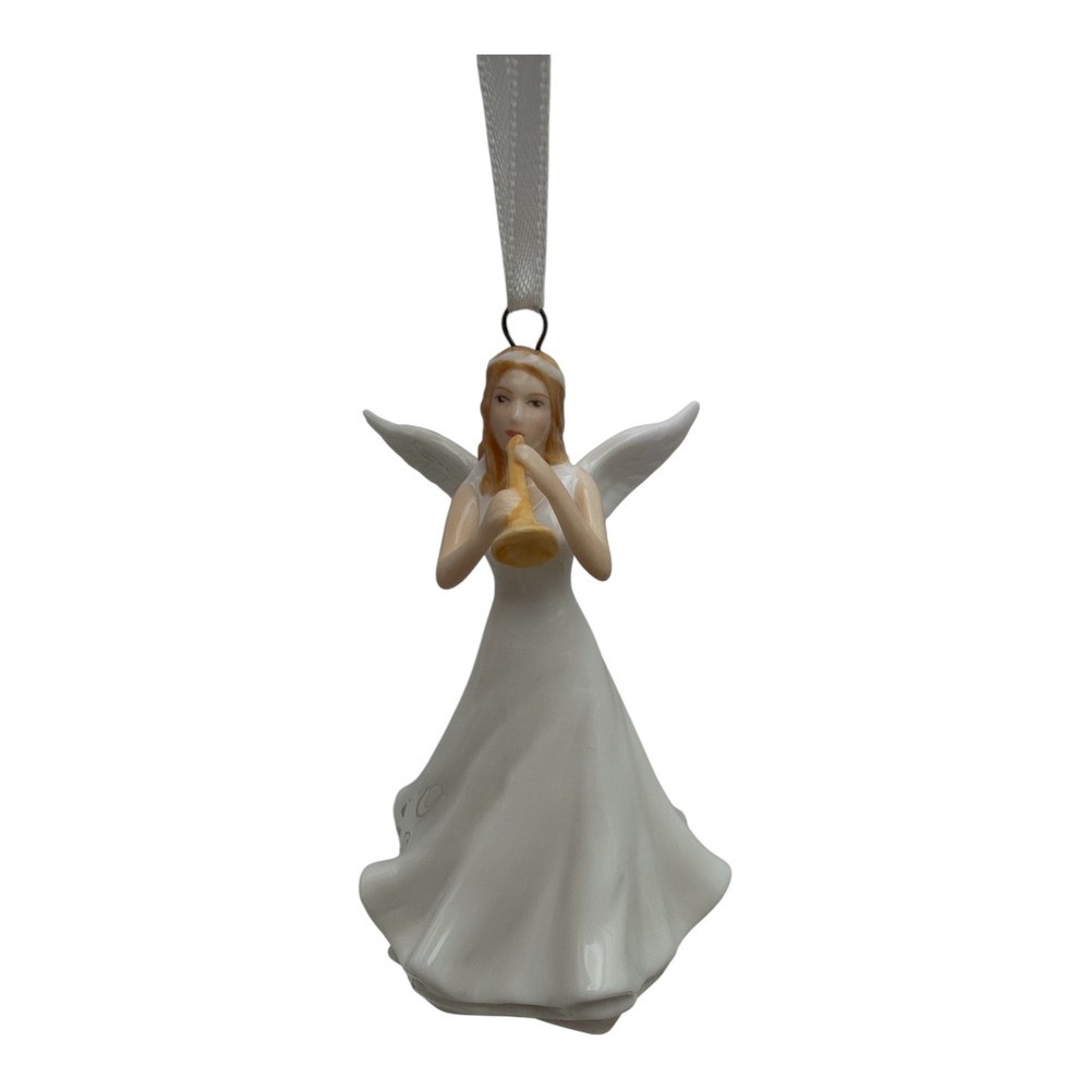 Royal Doulton Angel Fanfare Ornament Figurine Christmas Horn EUC